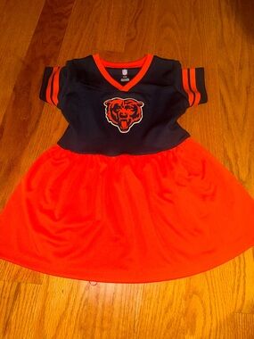 ☀️NFL Girls' Black and Orange Chicago Bears Casual Dress